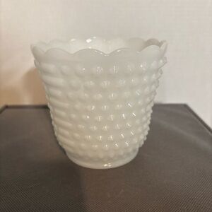 Vintage Fire King Hobnail Milk Glass Planter/Vase/Pot/Bowl